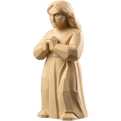 Wood Carved Soft Strength Figurine in White Oak Finish - 3D Printed in Canada (White Oak)