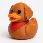 Red Golden Retriever Duck Collectible Figurine - Unique Desk Decor for Adults – 3D Printed in Canada