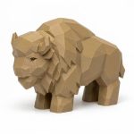 Wood Carved Buffalo Figurine