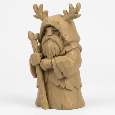 Wood Carved Forest Spirit Collectible Figurine - Unique Desk Decor for Adults 3D Printed in Canada - 3D Printed in Canada (Classic Birch)