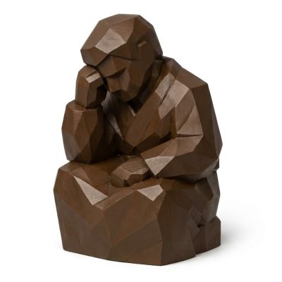 Wood-Carved Concentration Collectible Figurine in Black Walnut Finish - 3D Printed in Canada (Black Walnut)