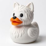 West Highland White Terrier Duck Collectible Figurine - Unique Desk Decor for Adults – 3D Printed in Canada
