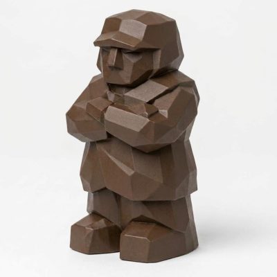 Wood Carved-Like Steadfast Figurine in Black Walnut Finish - 3D Printed in Canada (Black Walnut)