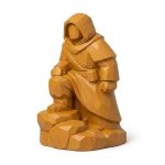 Wood Carved-Like Next Step Figurine in Ochre Yellow Finish - 3D Printed in Canada (Ochre Yellow)