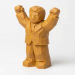 Wood Carved-Like Success Figurine in Ochre Yellow Finish - 3D Printed in Canada (Ochre Yellow)