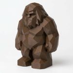 Wood Carved-Like Bigfoot Figurine - Unique Desk Decor for Collectors – 3D Printed in Canada - 3D Printed in Canada (Black Walnut)