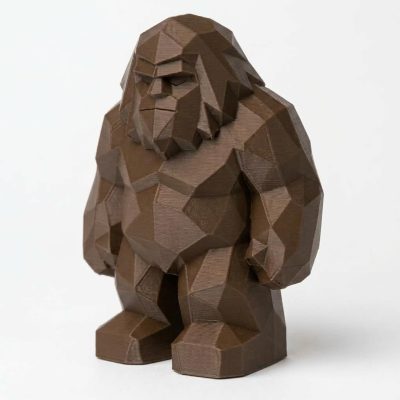 Wood Carved-Like Bigfoot Figurine - Unique Desk Decor for Collectors – 3D Printed in Canada - 3D Printed in Canada (Black Walnut)