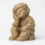 Wood Carved-Like Daydream Figurine - Unique Desk Decor for Adults 3D Printed in Canada - 3D Printed in Canada (Classic Birch)