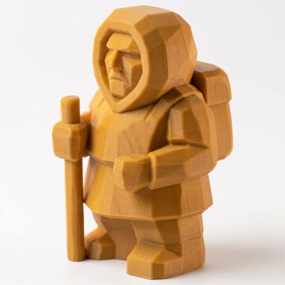 Wood Carved Explorer of the North Figurine in Ochre Yellow Finish - 3D Printed in Canada (Ochre Yellow)