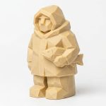Wood Carved-Like Northern Shore Figurine in White Oak Finish - 3D Printed in Canada (White Oak)