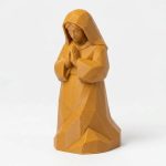 Wood Carved-Like Faith Figurine - Unique Desk Decor for Adults – 3D Printed in Canada - 3D Printed in Canada (Ochre Yellow)