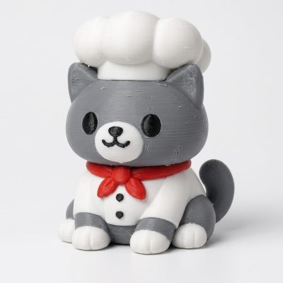 Chef Cat Collectible Figurine - Unique Desk Decor for Adults – 3D Printed in Canada