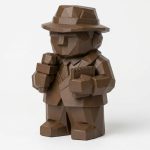 Wood Carved-Like Journalist Figurine - Unique Desk Decor for Adults – 3D Printed in Canada - 3D Printed in Canada (Black Walnut)