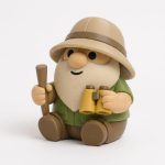 Savannah Explorer Gnome Figurine - Bearded Outdoor Adventurer Desk Decor with Binoculars and Hiking Stick - Unique Gift for Nature Lovers - 3D Printed in Canada