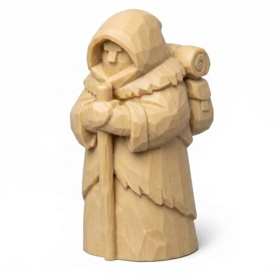 Wood Carved-Like Quiet North Figurine in White Oak Finish - 3D Printed in Canada (White Oak)