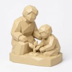 Wood Carved-Like Growing Together Figurine - Unique Shelf Decor for Adults – 3D Printed in Canada - 3D Printed in Canada (White Oak)