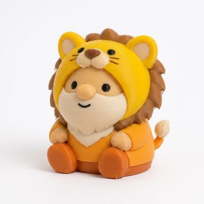 Lion Cub Gnome Figurine - Charming Animal-Themed Desk Decor with Vibrant Colors and Detailed Features for Unique Office or Home Accent - 3D Printed in Canada