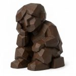 Rest and Reflect Figurine in Black Walnut Finish - Unique Desk Decor for Adults - 3D Printed in Canada (Black Walnut)