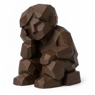 Rest and Reflect Figurine in Black Walnut Finish - Unique Desk Decor for Adults - 3D Printed in Canada (Black Walnut)