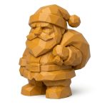 Wood Carved Santa Claus Collectible Figurine in Ochre Yellow Finish - 3D Printed in Canada (Ochre Yellow)