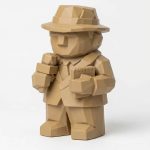 Wood Carved-Like Journalist Figurine - Unique Desk Decor for Adults 3D Printed in Canada - 3D Printed in Canada (Classic Birch)