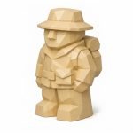 Wood Carved Explorer Collectible Figurine in White Oak Finish - 3D Printed in Canada (White Oak)