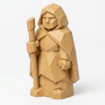 Wood Carved-Like Household Guardian Figurine - Unique Desk Decor for Adults 3D Printed in Canada - 3D Printed in Canada (Classic Birch)