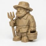 Wood Carved-Like Québec Farmhouse Figurine - Unique Desk Decor for Adults 3D Printed in Canada - 3D Printed in Canada (Classic Birch)