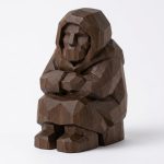Wood Carved-Like Long Winter Evening Figurine in Black Walnut Finish - 3D Printed in Canada (Black Walnut)