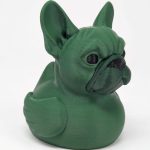 French Bulldog Duck Collectible Figurine - Striking Green Design for Unique Desk Decor and Gift Display - 3D Printed in Canada