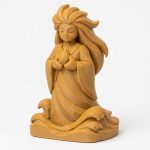 Wood Carved-Like River Spirit Figurine in Ochre Yellow Finish - 3D Printed in Canada (Ochre Yellow)
