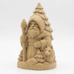 Wood Carved Boreal Forest Collectible Figurine in White Oak Finish - 3D Printed in Canada (White Oak)