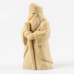 Wood Carved-Like Wise Man Figurine in White Oak Finish - 3D Printed in Canada (White Oak)