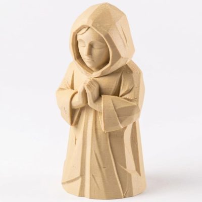 Wood Carved Winter Serenity Figurine in White Oak Finish - 3D Printed in Canada (White Oak)