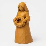 Wood Carved-Like Wreath Figurine - Unique Desk Decor for Adults – 3D Printed in Canada - 3D Printed in Canada (Ochre Yellow)