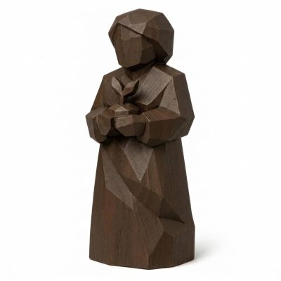 Wood Carved-Like New Beginnings Figurine in Black Walnut Finish - 3D Printed in Canada (Black Walnut)