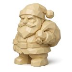 Wood Carved Santa Claus Collectible Figurine in White Oak Finish - 3D Printed in Canada (White Oak)