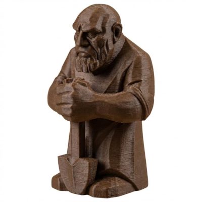 Wood Carved Calloused Hands Figurine in Black Walnut Finish - 3D Printed in Canada (Black Walnut)