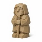 Wood Carved Gentle Shepherd Collectible Figurine - Unique Desk Decor for Adults 3D Printed in Canada - 3D Printed in Canada (Classic Birch)