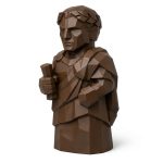 Wood-Carved-Like Julius Caesar Figurine in Black Walnut Finish - 3D Printed in Canada (Black Walnut)