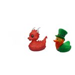 Fantasy Ducks Collectible Figurine Bundle of 3 - Bigfoot, Horned Dragon, Leprechaun - Whimsical & Magical Adult Desk Decor - 3D Printed in Canada