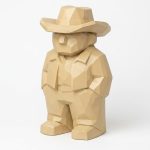 Wood Carved Country Soul Collectible Figurine in White Oak Finish - 3D Printed in Canada (White Oak)