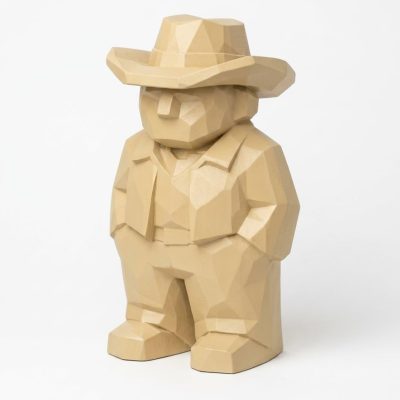 Wood Carved Country Soul Collectible Figurine in White Oak Finish - 3D Printed in Canada (White Oak)