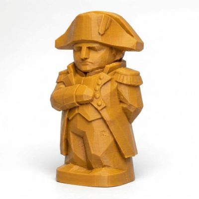 Wood Carved-Like Napoleon Figurine - Unique Desk Decor for Adults – 3D Printed in Canada - 3D Printed in Canada (Ochre Yellow)