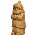 Wood Carved-Like Silent Snow Figurine - Unique Desk Decor for Adults 3D Printed in Canada - 3D Printed in Canada (Classic Birch)