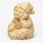 Wood-Carved-Like Dreamer Figurine in White Oak Finish - 3D Printed in Canada (White Oak)