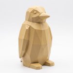 Wood Carved Penguin Figurine in White Oak Finish - 3D Printed in Canada (White Oak) — 3D Printed Penguins by 3DCentral