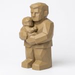 Wood Carved Fatherhood Collectible Figurine - Unique Desk Decor for Adults 3D Printed in Canada - 3D Printed in Canada (Classic Birch)