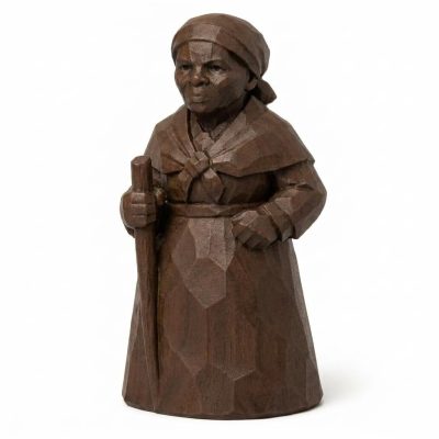 Wood Carved-Like Harriet Tubman Figurine - Unique Desk Decor for Adults – 3D Printed in Canada - 3D Printed in Canada (Black Walnut)