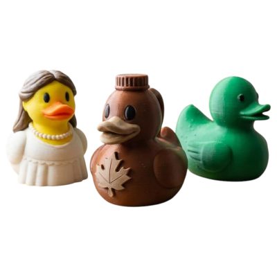 Duck Variety Collectible Figurine Bundle of 3 - Wedding Bride Duck, Cucumber Maple Syrup - Quirky & Fun Adult Desk Decor - 3D Printed in Canada